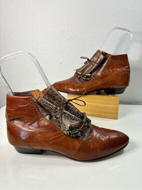 Moda Magnus Made in Italy 40EU LEA  Ankle Boots Victorian Pixie Granny Chic Boho